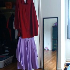Bundle Of 2 Kings Court Sz 20 Dark Red Geoffrey Beene Sz 22 Lilac LS dress shirt